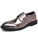 Shiny Brogue British Style Smooth Men Silver Sequin Leather Men's Stylish Shoes Gold_voghion.com
