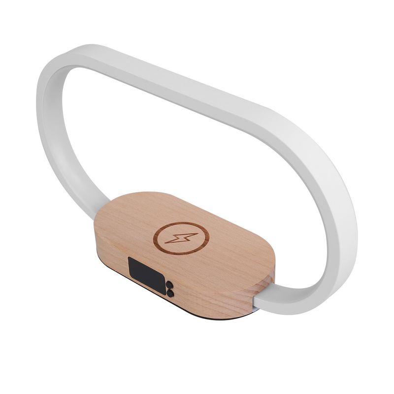 Bedside Table Lamp Touch Control Lamp with Clock Wireless Charging LED Desk Lamp Dimmable Nightstand Reading Lamp_voghion.com