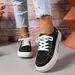 Black canvas women's spring and summer lace up board Korean version 2024 new casual shoes for women_voghion.com