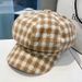 Woolen Beret For Women, Autumn And Winter, Niche College Style, Newsboy Plaid Octagonal Hat, Painter Hat_voghion.com