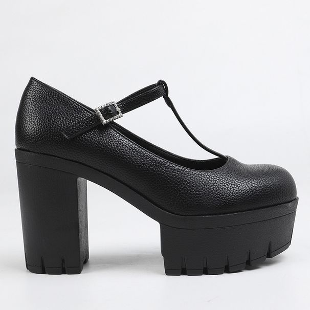 Large size single shoes fashion super high heels thick heels high water platform all match single shoes_voghion.com