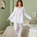 ChicShe Baumwoll-Pyjama-Set mit Prinzessinnenärmeln für Damen, Palaststil, Übergröße, lockere Passform, europäisch-amerikanisch_voghion.com