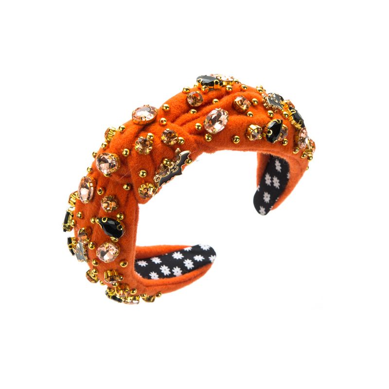 Diadema unisex de Halloween, estilo retro, con tachuelas, fantasma, calabaza, viento oscuro, accesorios para el cabello, diadema festiva con personalidad de calavera alta para mujer_voghion.com