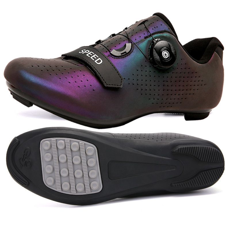 New Style Cycling Shoes With Locks, Double Buckle Lock Shoes, Men's And Women's Road Bicycle Power Shoes, Hard Bottom Mountain Bike Rubber Bottom_voghion.com