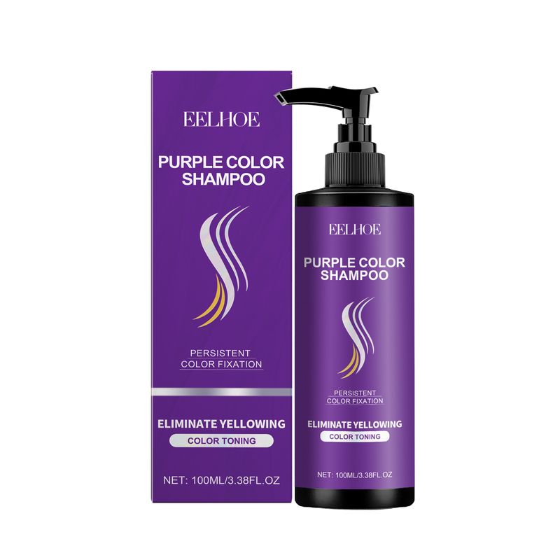 Champú morado EELHOE para cabello rubio, repara el amarillo desvanecido y cubre las canas después de una decoloración profesional._voghion.com