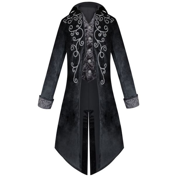 Herrenbekleidung Retro-Kleidung mittellanger Punk-Herrenmantel auf Lager_voghion.com