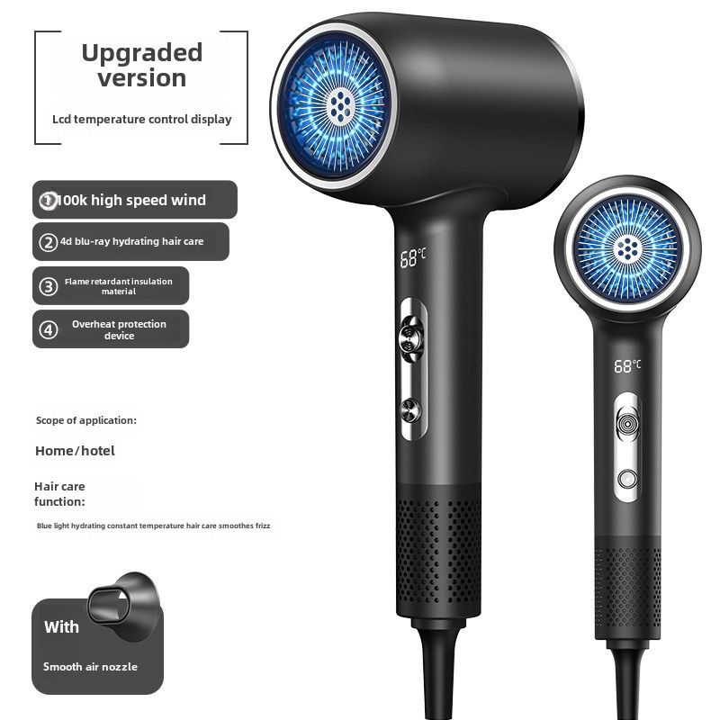Uscător de păr electric de mare viteză cu afișaj inteligent, balsam de păr cu ioni negativi de mare putere_voghion.com