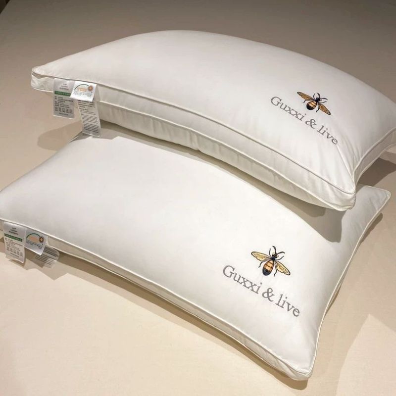 LargeHighElasticityBedPillow,ComfortableandBreathableFabricHighPillow,MachineWashablePillowCore,BeddingPillow_voghion.com