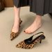 2025 Style High Leopard Pattern Pointed Back Leere Damenschuhe Sommer Neue vielseitige einfache Sandalen mit feinem Absatz_voghion.com