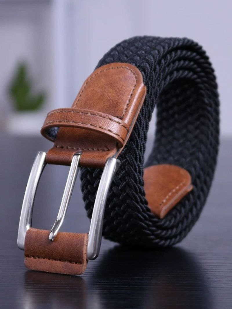 HOT Unisex Canvas Belt Elastic Fabric Woven Quality Women Belts for Jeans Male Pin Buckle Expandable Braided Stretch Casual_voghion.com