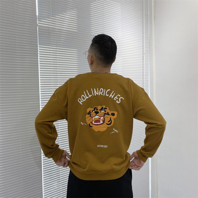 Tröja för herrkläder Modetryck för par tecknad Tiger Year Pullover Sporttröja för män_voghion.com