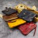 Leather Vegetable Tanned Leather Driving License Zipper Light-Weight Thin Simple Pleated Large-Capacity Coin Purse Card Holder_voghion.com