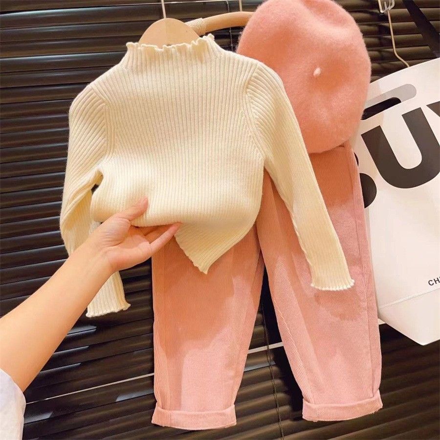 Mamm & Kanner Kanner Wanterkleeder fir Meedercher Neijoerschgréiss, roude Wollkostüm, Kannerbaby, modesch a léif_voghion.com