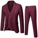 Men's business casual wedding groom's dress, vest, suit, solid color three piece set_voghion.com