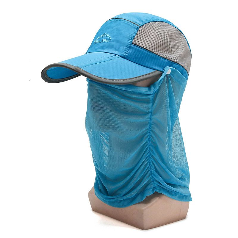 Men's new quick-drying cap Neck protective baseball cap Net breathable peaked cap fishing folding cap_voghion.com