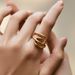 Irregular stacking ring color preservation business fashion OL ladies retro ring modern style real gold electroplating_voghion.com