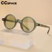 56679 Occhiali da sole da donna con design di marca, alla moda, colore sfumato, retrò, rotondi, di piccole dimensioni, per esterni, con parasole, a specchio, UV400_voghion.com