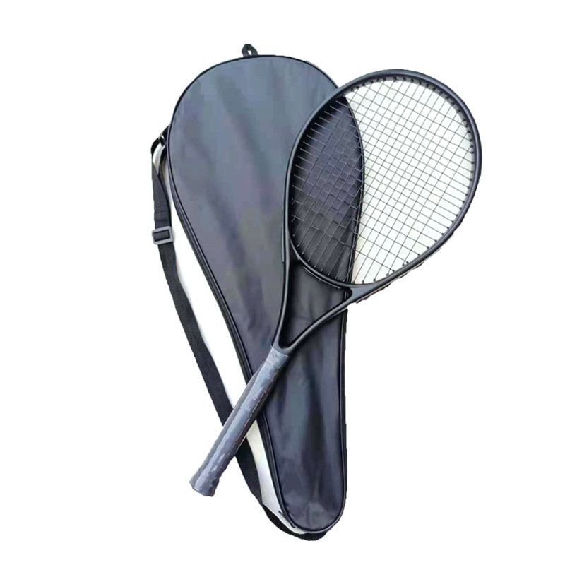 Raqueta de tenis no estándar, sin carbono, compuesta, negra, blanca pura, para principiantes, intermedia, rebote simple, paquete de entrenamiento_voghion.com