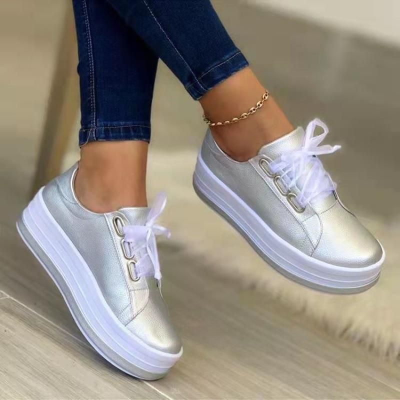 Single Size Single Shoe Women's New Round Toe Thick Soled Casual Adhesive Shoes_voghion.com