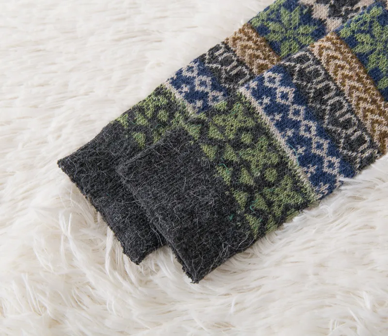 Bas de flocon de neige de cerf au-dessus des chaussettes hautes au genou jambières chaussettes chaudes en laine de lapin chaussettes à poils chaussettes JK marée femmes_voghion.com