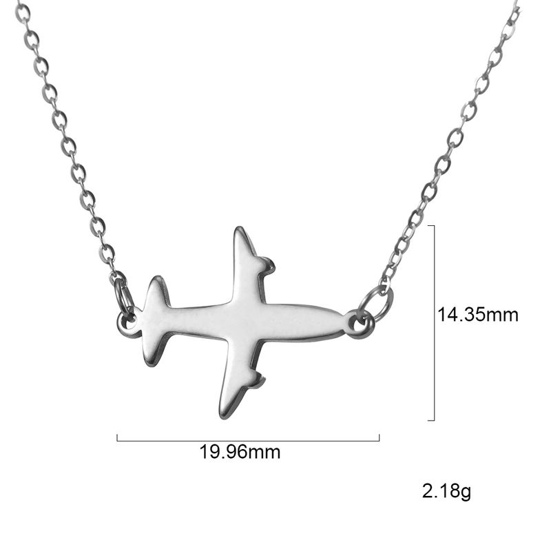 Collana con ciondolo in acciaio inossidabile Amache da donna, in saldo, con aereo, squisita piccola gioielleria multistrato_voghion.com