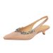 Pointed Low-heeled Shoes, Light-mouth Back Strap, Satin Women's Shoes, Rhinestone Chain, Empty Wine Glass And Comfortable Single Shoes._voghion.com