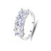 Anelli in argento puro Seven Princess per donna, singolo impilabile con diamanti intarsiati, HW Row Diamond Rings_voghion.com