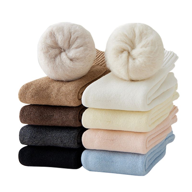 Chaussettes thermiques d'hiver pour femmes en laine - Chaussettes mi-mollet douces et chaudes avec doublure polaire, antibactériennes et anti-odeurs, parfaites pour les temps froids_voghion.com