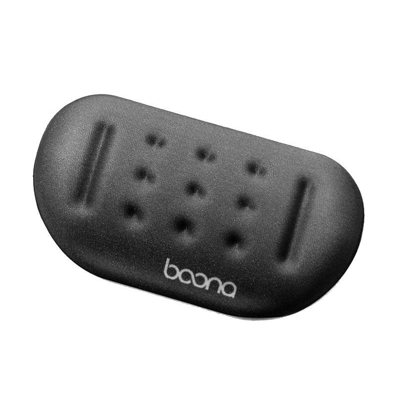 Silicone Memory Cotton Wrist Pad Massage Hole Keyboard Mouse Pad, Style: Large Keyboard Rest (Black)_voghion.com