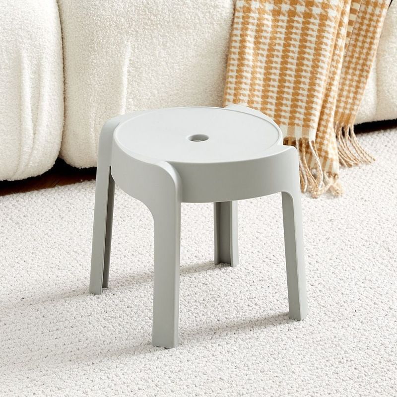 Leichter Luxus-Hocker für den kleinen Heimgebrauch, rund, für Wohnzimmer, Schlafzimmer, Frisierkommode, Esstisch, stapelbar_voghion.com