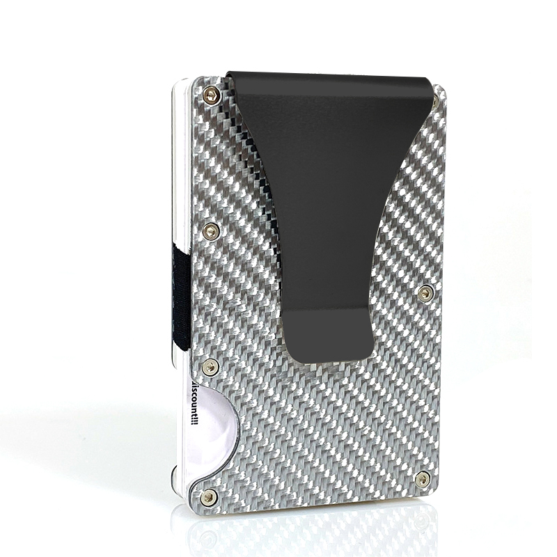 Carbon Fiber Card Holder Mini Aluminum Metal RFID Magic Men's Wallet_voghion.com