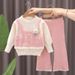 Girls' Knit Sweater & Flare Pants Set – Soft Polyester Blend, Long-Sleeve Top + Stretchy Bell-Bottom Joggers, 3-8Yrs (100-140cm)_voghion.com