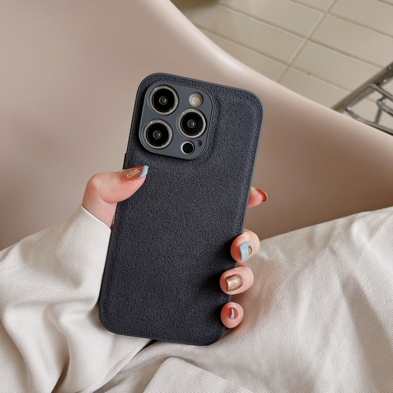 Solid color cement moon pit pattern suitable for Apple 15promax mobile phone case iphone14 solid color 13 all-inclusive 12 couples_voghion.com