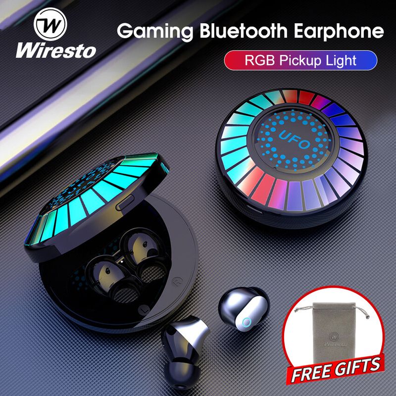 Wiresto Kulaklıklar Kablosuz Oyun Kulaklıkları Derin Bas Nefes Hafif Kulak İçi Kulaklık Müzik Çift Modlu Kulaklık Bluetooth_voghion.com