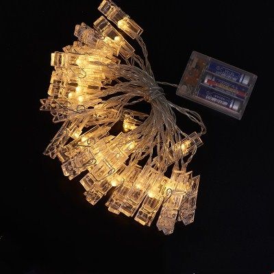 Klamber Light String Led jõulumeeleolu valgus fotoklamber Väike valgusnööri akukarp USB-välklamp foto värvivalgus_voghion.com