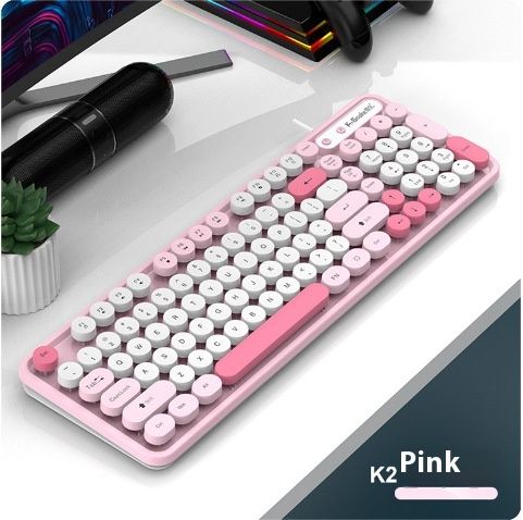 Viper K2 wired USB keyboard and mouse punk multi-color desktop computer laptop office set_voghion.com