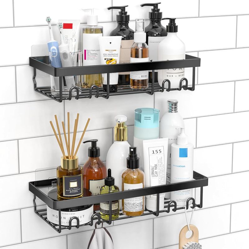 2-piece Set/Chateau Farmhouse Shelf | TÜV 15kg | Forged Steel | No-Drill | RV/Bathroom_voghion.com