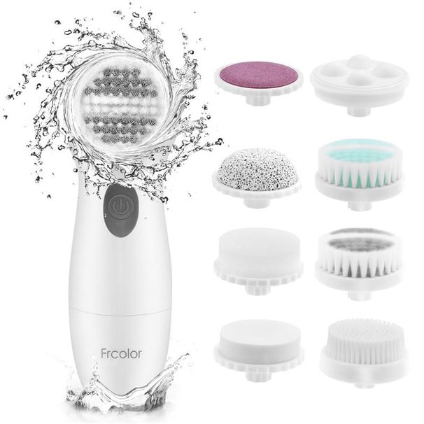 8 In 1 Facial Brush Electric Face Massager Face Cleansing Brush Silicone Facial Brush Face Deep Cleaning Pore Skin Care_voghion.com