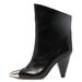 2025 Spring And Autumn New Cowhide Pointed Fashion Short Boots Large Size Women's High Heel Iron Toe Shoes_voghion.com
