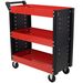 3 Tier Rolling Tool Cart On Wheels,Heavy Duty Utility Tool Cart With Pegboard For Repair Shop, Garage, Warehouse,Red_voghion.com