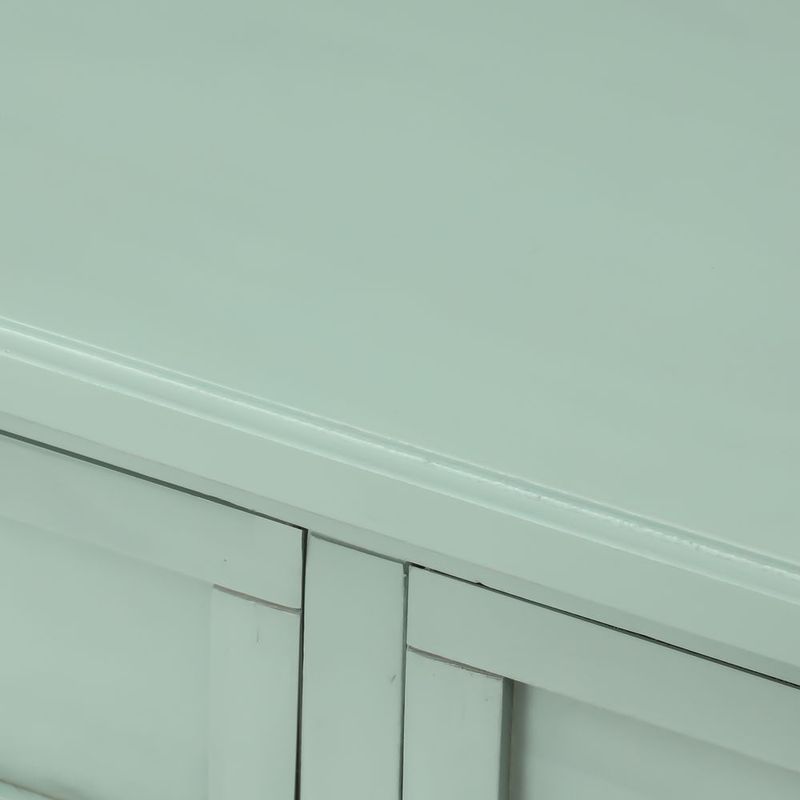 TREXM Narrow Console Table, Slim Sofa Table With Three Storage Drawers And Bottom Shelf For Living Room, Easy Assembly (Retro Blue)_voghion.com