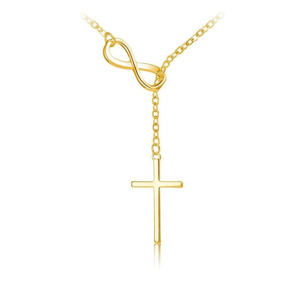 Collier court tendance pour femme avec chaîne de clavicule et croix numéro 8_voghion.com