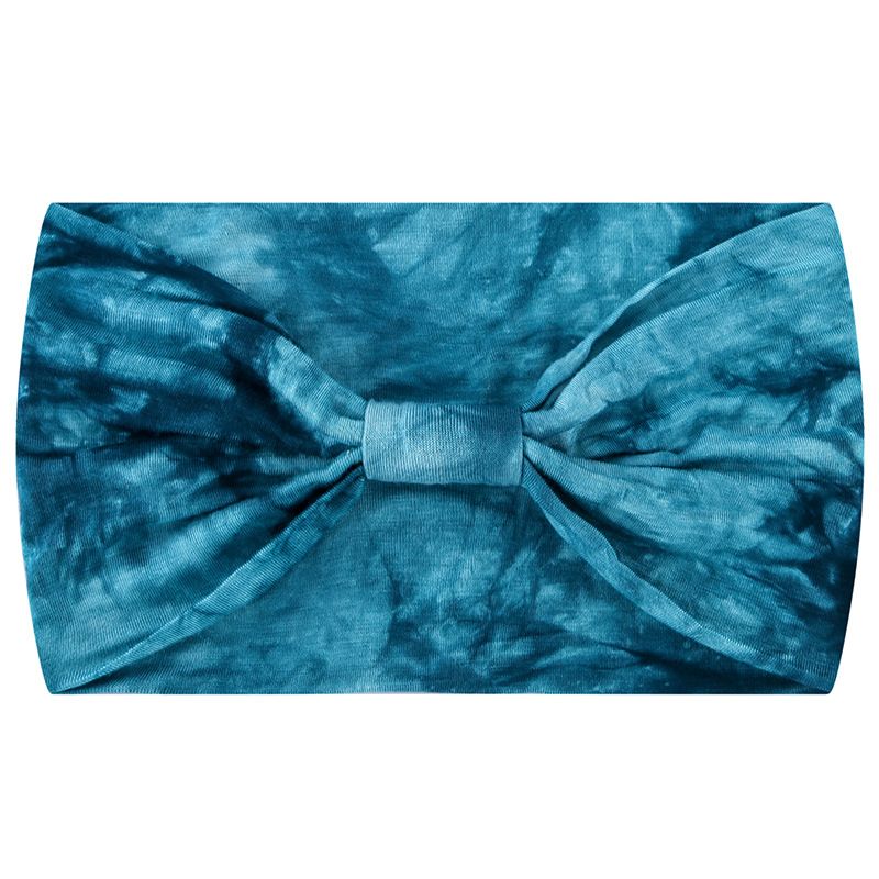Bohemian women's dyed yoga wide knot sports headscarf wrapped in elastic cotton sweat absorbing headband_voghion.com