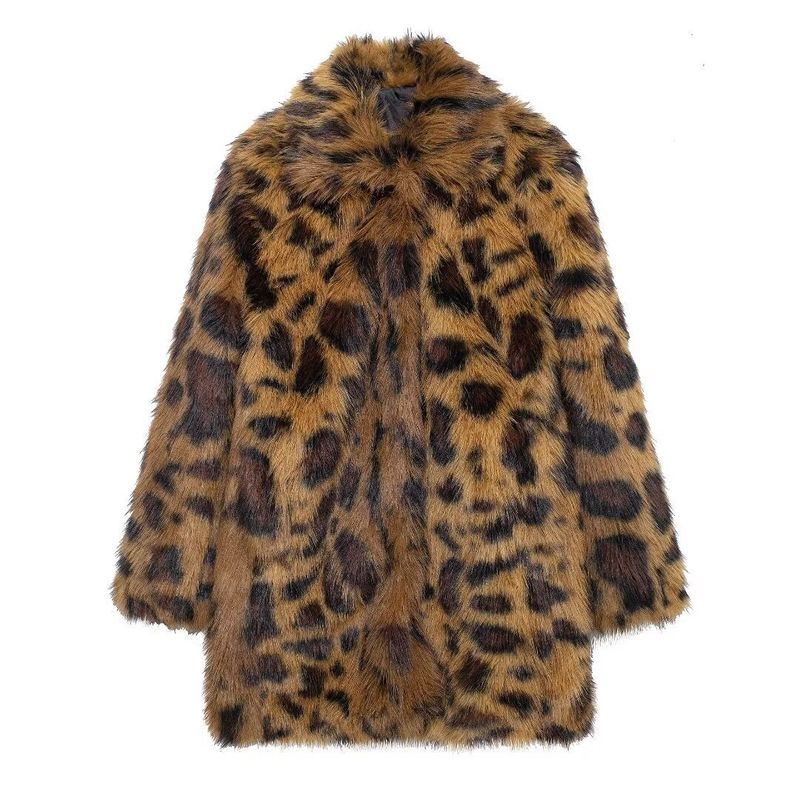 Women's clothing 2024 autumn and winter new street fashion jacket animal pattern plush coat_voghion.com