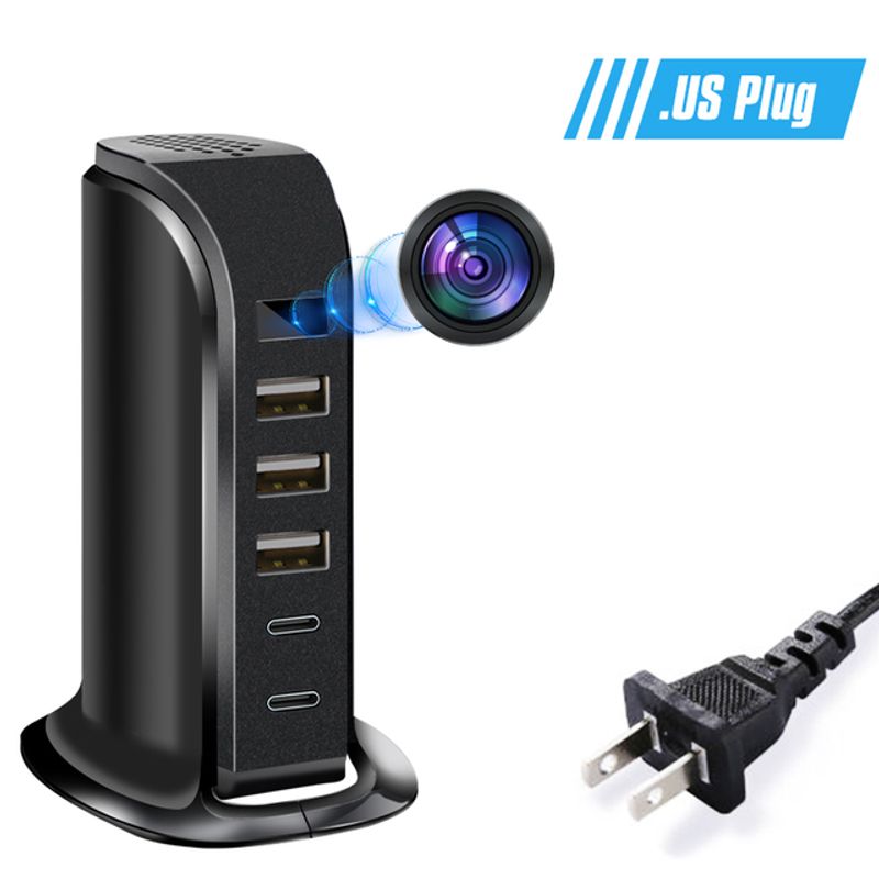 5 USB Port Charger Mini Camera HD 1080P Wifi APP Remote Motion Detection Hub Convert Monitoring Home Security Video Surveillance_voghion.com