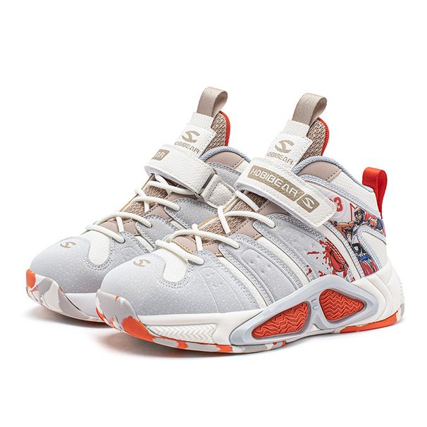 Kids' shoes leather boys basketball shoes spring and autumn children's rotating button single shoes campus sports shoes_voghion.com