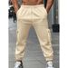 Herren Retro Freizeithose – Lockere Passform Gerade Beinhose mit Kordelzug in der Taille (Schwarz, Grau, Beige, Marineblau, Rot, S-XXXL)_voghion.com