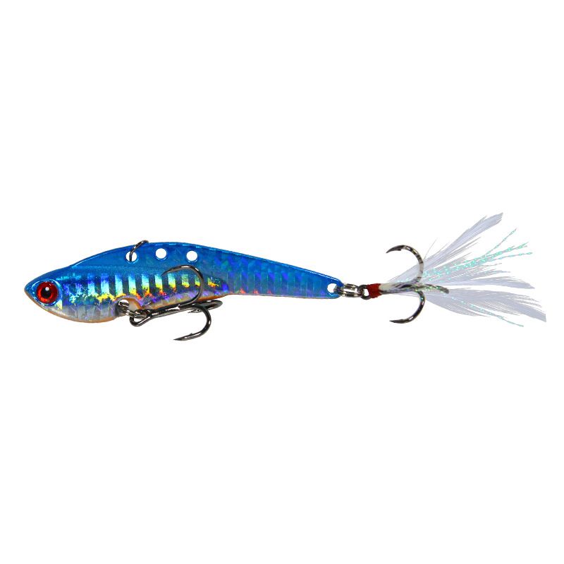 Esca per esche con denti di drago, paillettes vibranti, lunga gittata, piastra di ferro in metallo con amo a piuma, esca per la pesca in mare in acqua dolce_voghion.com