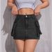 Gonna corta in denim elasticizzato con vita alta Y2K da donna, minigonna aderente con doppia tasca, gonna corta in denim elasticizzato per donna_voghion.com