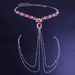 Jewelry Shiny Zircon Ruby Milk chain-shaped Nightclub Diamond Body chain Set chain_voghion.com